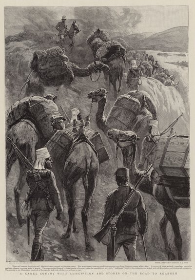 Un convoi de chameaux avec des munitions et des provisions en route pour Akasheh - John Charlton